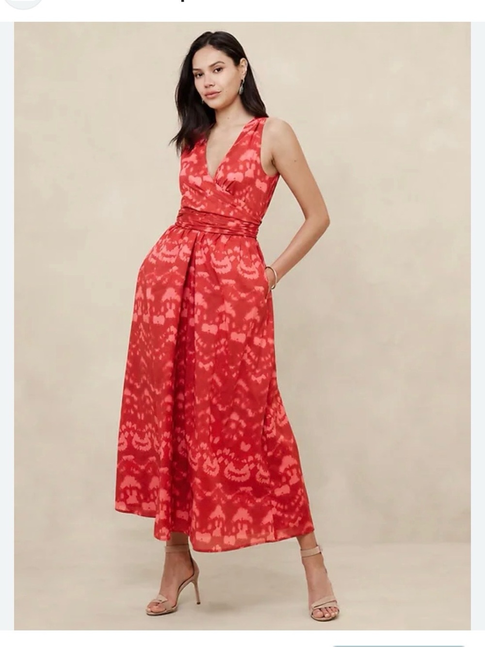 Banana Republic Women’s Voile Wrap Waist Cotton Maxi Dress Size 10p‎
